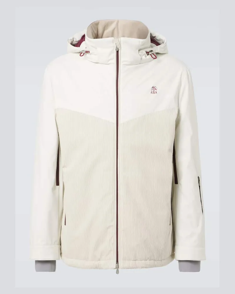 Brunello Cucinelli Skijacke mit Cord Nude