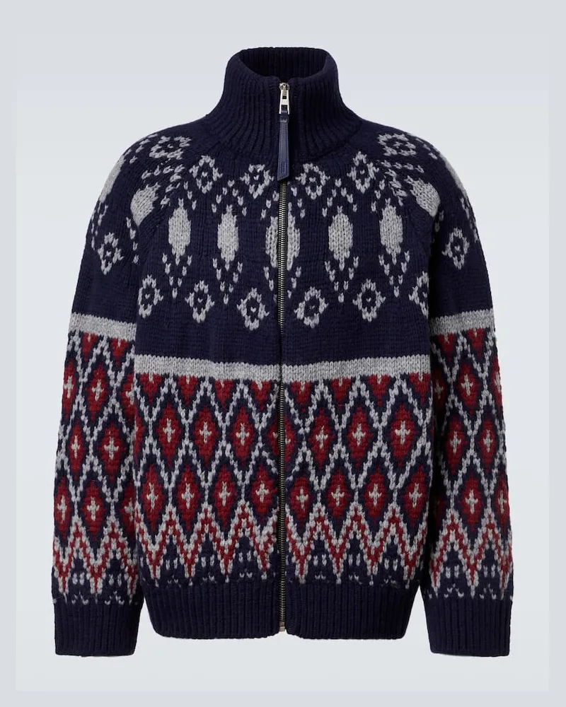 Loewe Cardigan aus Wolle Blau