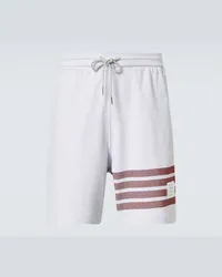 Thom Browne Shorts 4-Bar aus Baumwoll-Jersey Grau