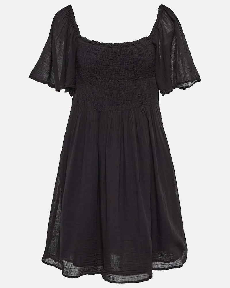 Velvet Minikleid Esme aus Baumwoll-Gaze Schwarz