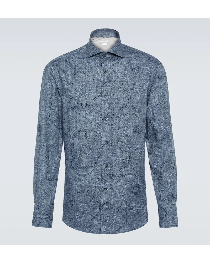 Brunello Cucinelli Jeanshemd Blau