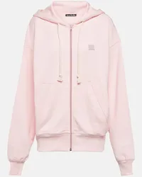 Acne Studios Kapuzenjacke aus Baumwoll-Fleece Pink