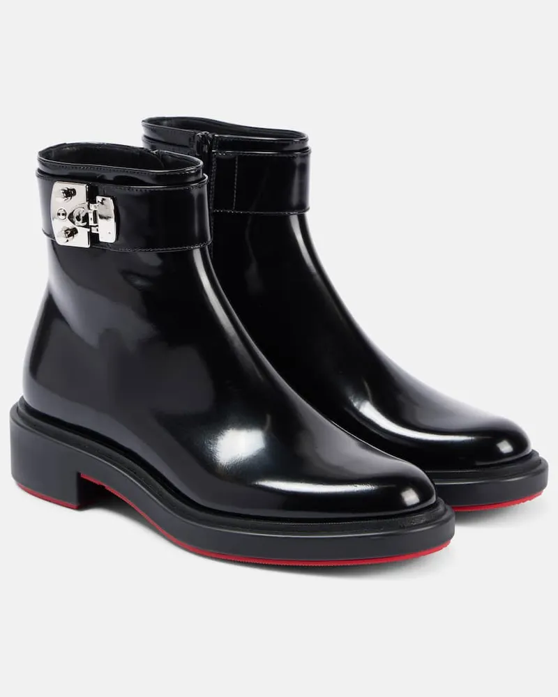 Christian Louboutin Ankle Boots Urban Booty Lock aus Leder Schwarz