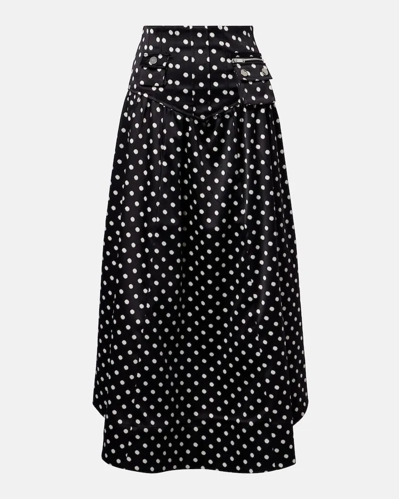 Ganni Maxirock aus Satin Schwarz