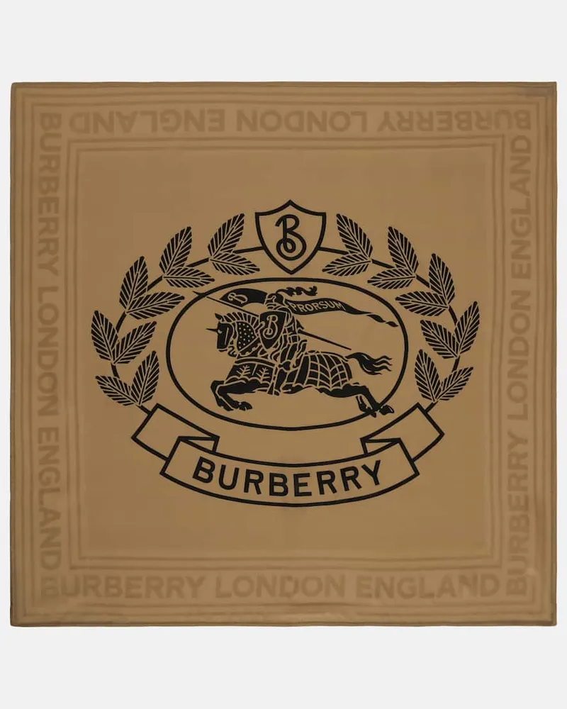 Burberry Bedrucktes Tuch aus Seide Beige
