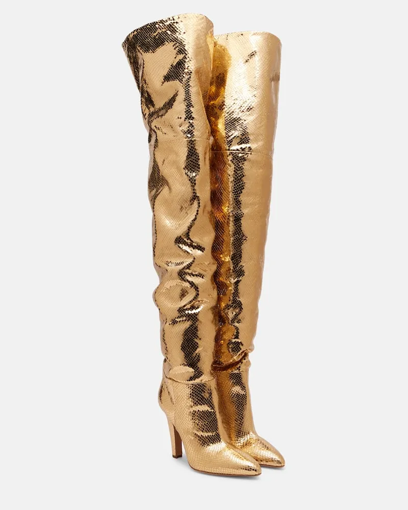 Paris Texas Overknee-Stiefel Elsa 100 aus Metallic-Leder Gold