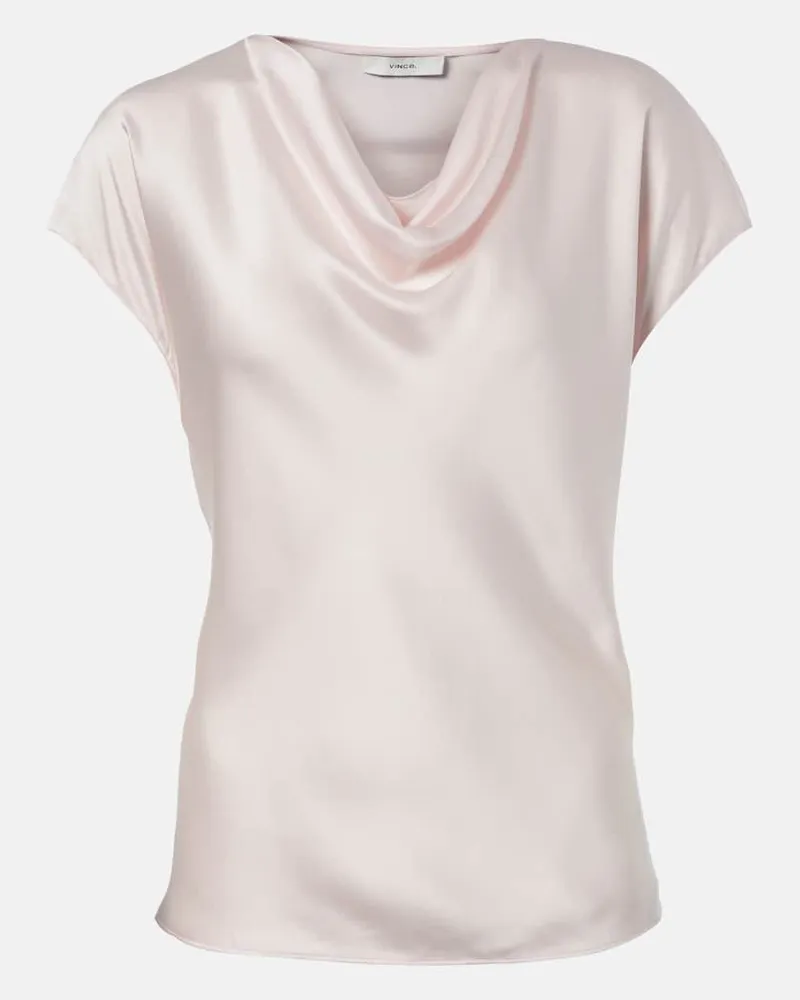 Vince Top aus Seidensatin Pink