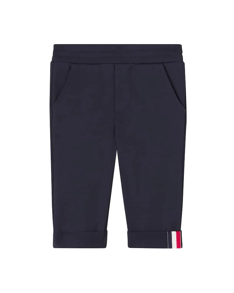 Moncler Baby Jogginghose aus einem Baumwollgemisch Blau