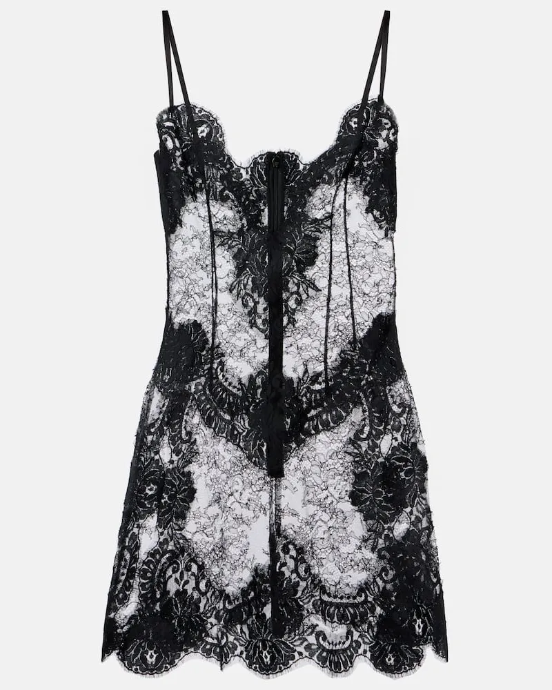 Dolce & Gabbana Minikleid aus Spitze Schwarz