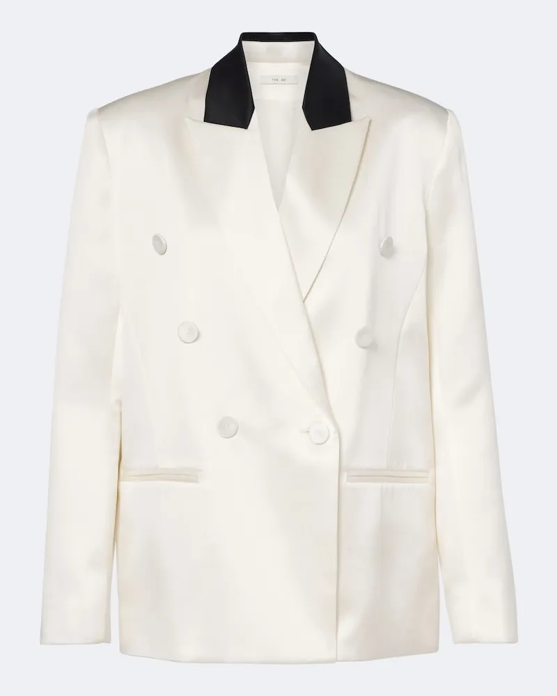 The Sei Blazer aus Seidensatin Weiß