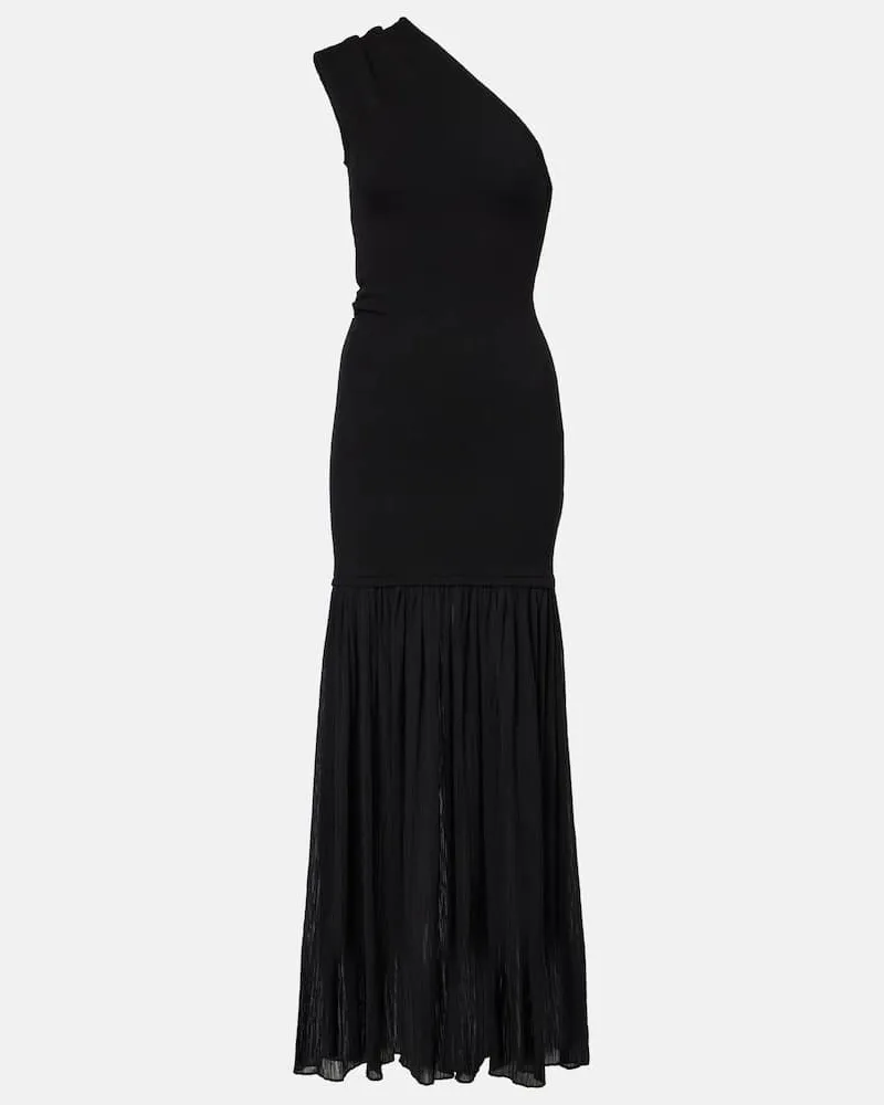 Proenza Schouler One-Shoulder-Maxikleid Cora aus Chiffon Schwarz