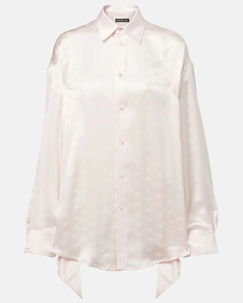 Balenciaga Hemd aus Seidensatin Rosa