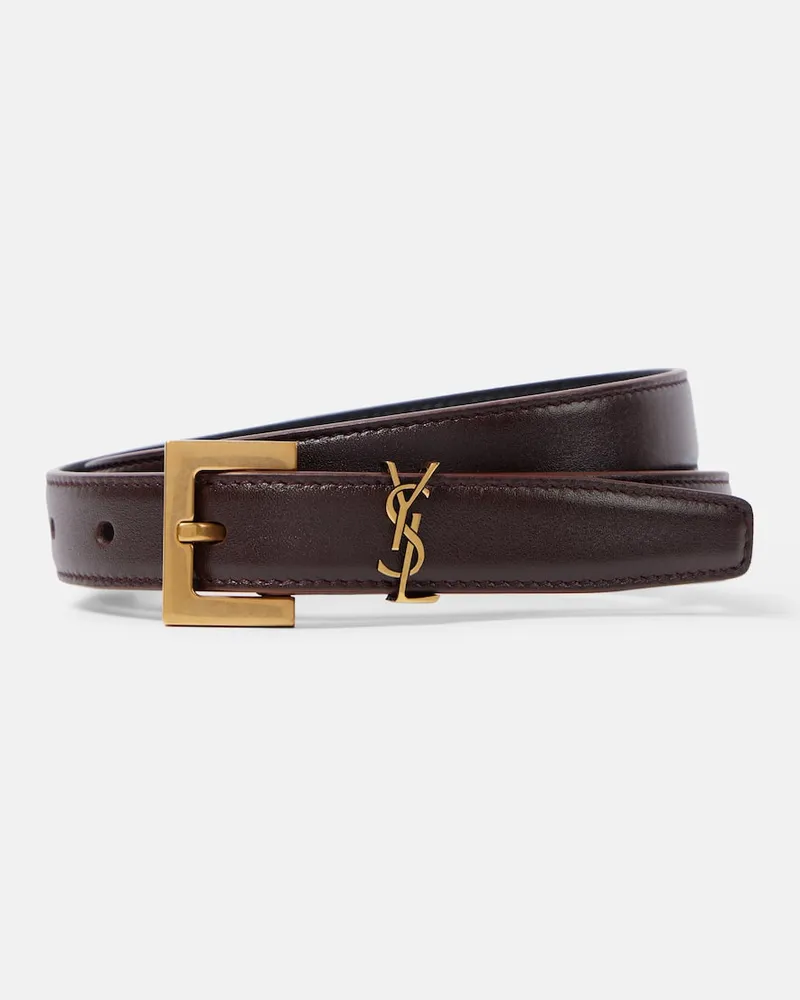 Saint Laurent Gürtel Cassandre aus Leder Rot