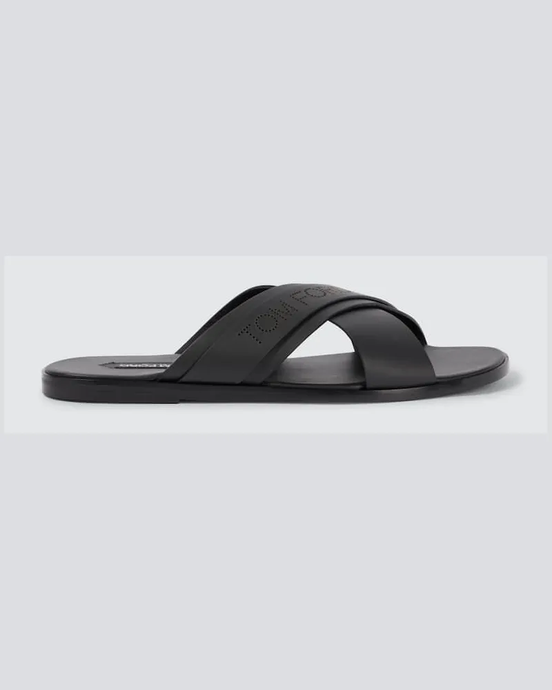 Tom Ford Sandalen Preston T aus Leder Schwarz
