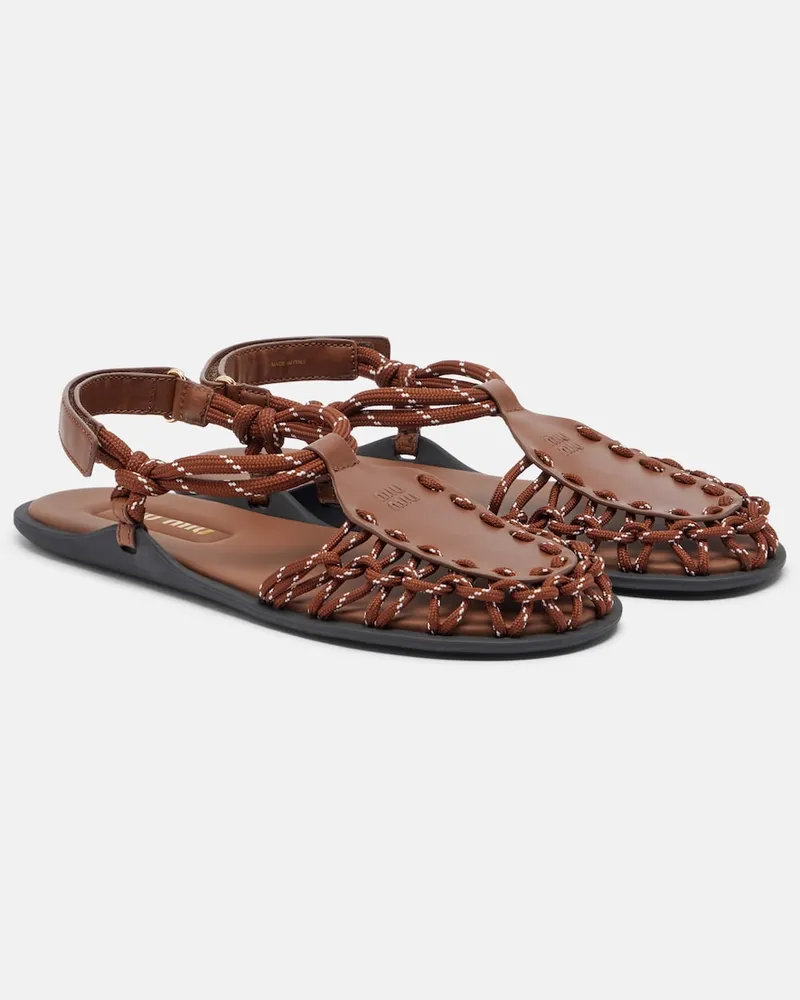 Miu Miu Sandalen mit Leder Braun