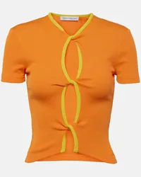 Christopher Esber T-Shirt Open Twist aus Rippstrick Orange