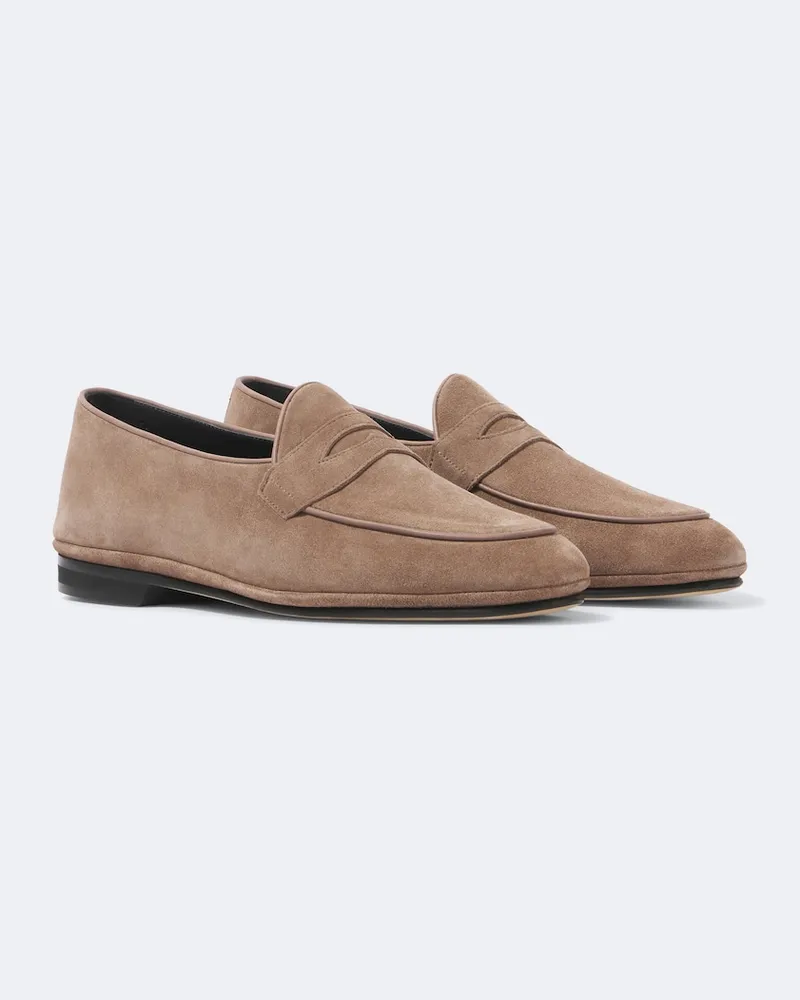 Rubinacci Loafers aus Veloursleder Braun