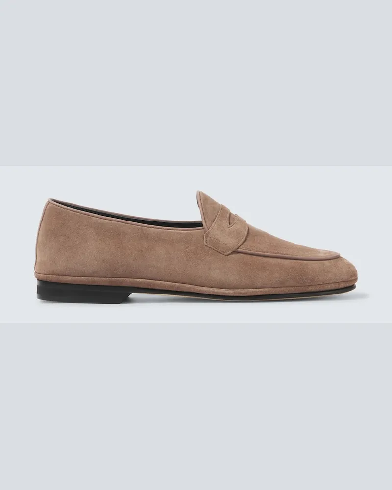 Rubinacci Loafers aus Veloursleder Braun