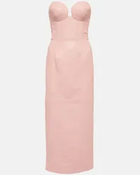 Magda Butrym Midikleid aus Leder Pink