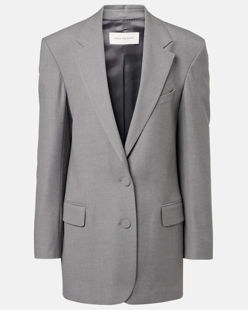 Dries van Noten Blazer aus einem Wollgemisch Grau