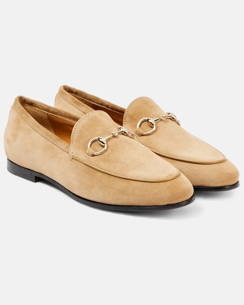 Gucci Loafers Gucci Jordaan aus Veloursleder Gelb