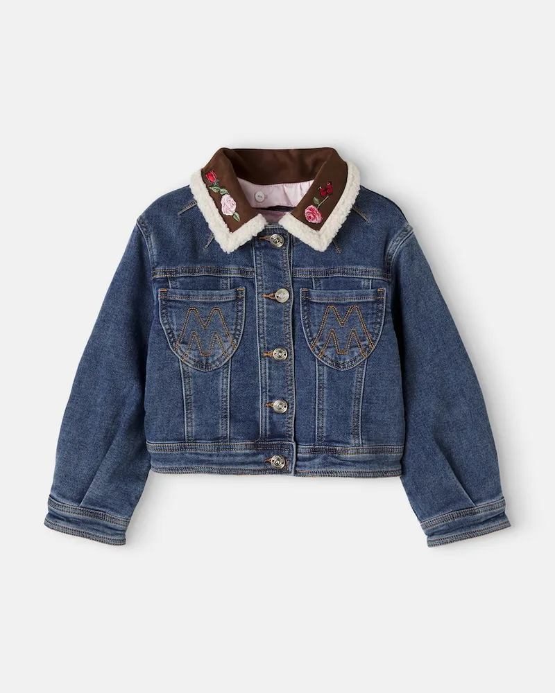Monnalisa X Disney® Bestickte Jeansjacke Blau