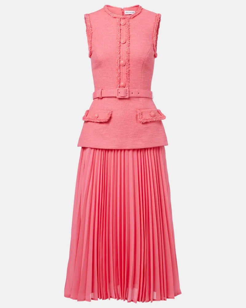 Rebecca Vallance Midikleid Montana aus Crêpe und Georgette Pink