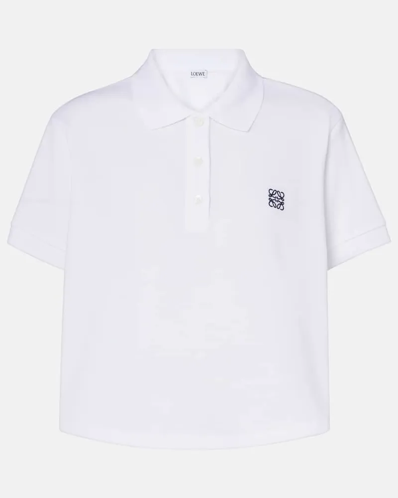 Loewe Poloshirt Anagram aus Baumwoll-Piqué Weiß