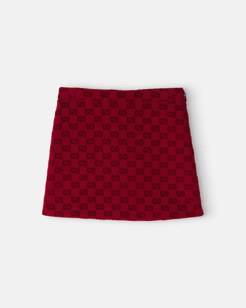 Gucci Rock GG aus Neopren mit Chenille Rot