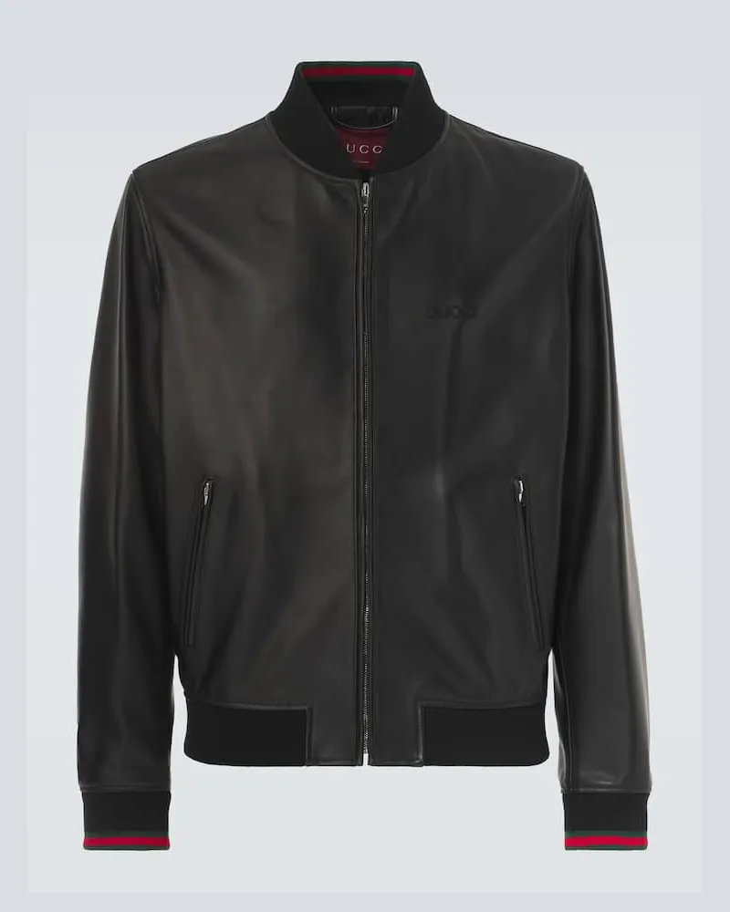Gucci Bomberjacke aus Leder Schwarz