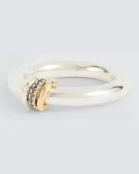 Spinelli Kilcollin Ring Sirius Max aus Sterlingsilber und 18kt Gelbgold mit Diamanten Silber