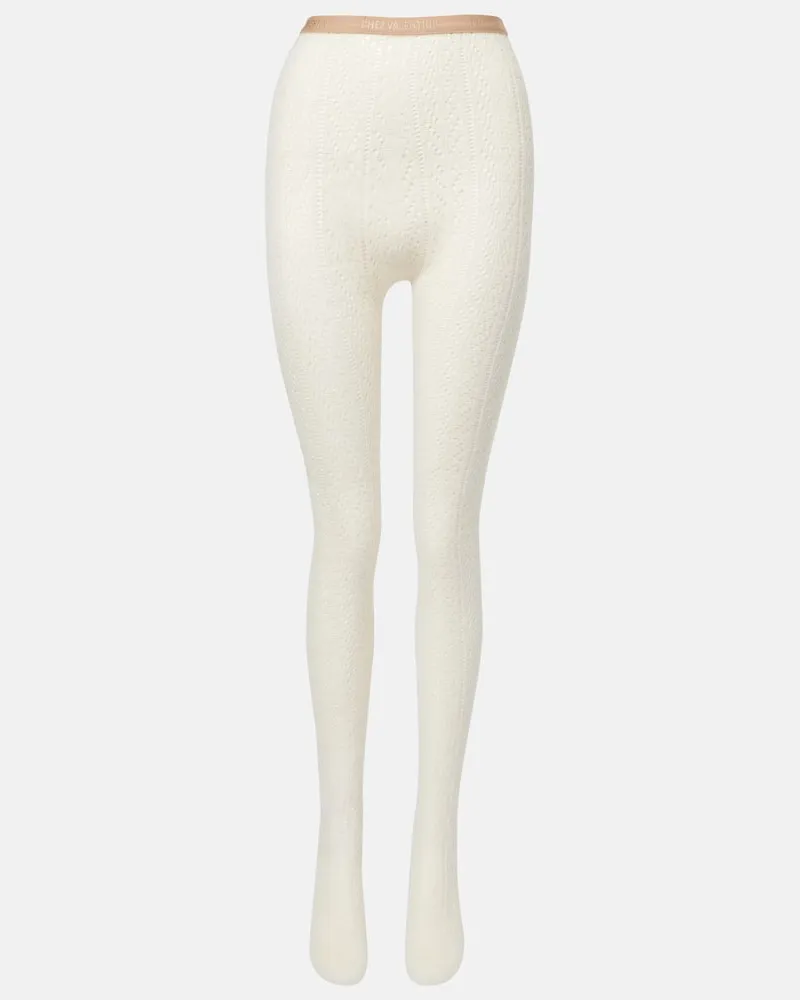 Valentino Garavani Strumpfhose aus einem Wollgemisch Weiß