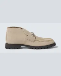 Gucci Desert Boots Horsebit aus Veloursleder Beige