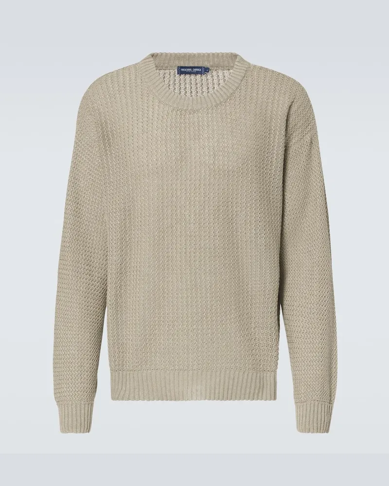 Frescobol Carioca Pullover Jardim aus Leinen Beige