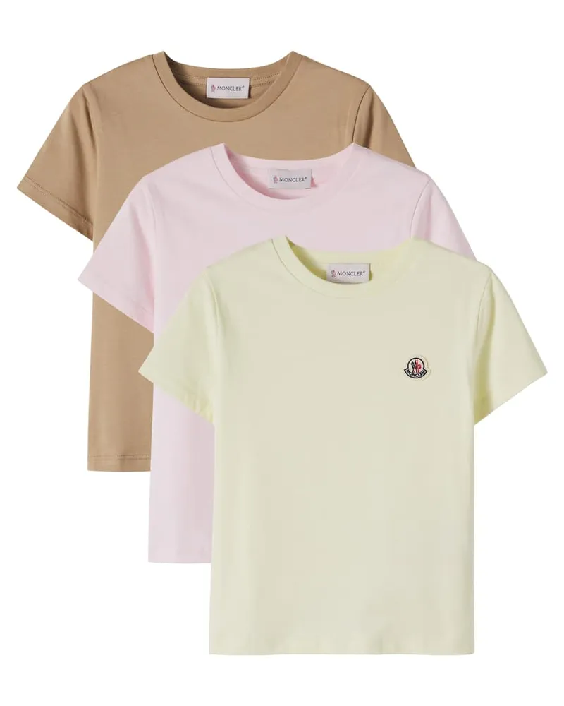 Moncler Set aus drei T-Shirts aus Baumwoll-Jersey Multicolor