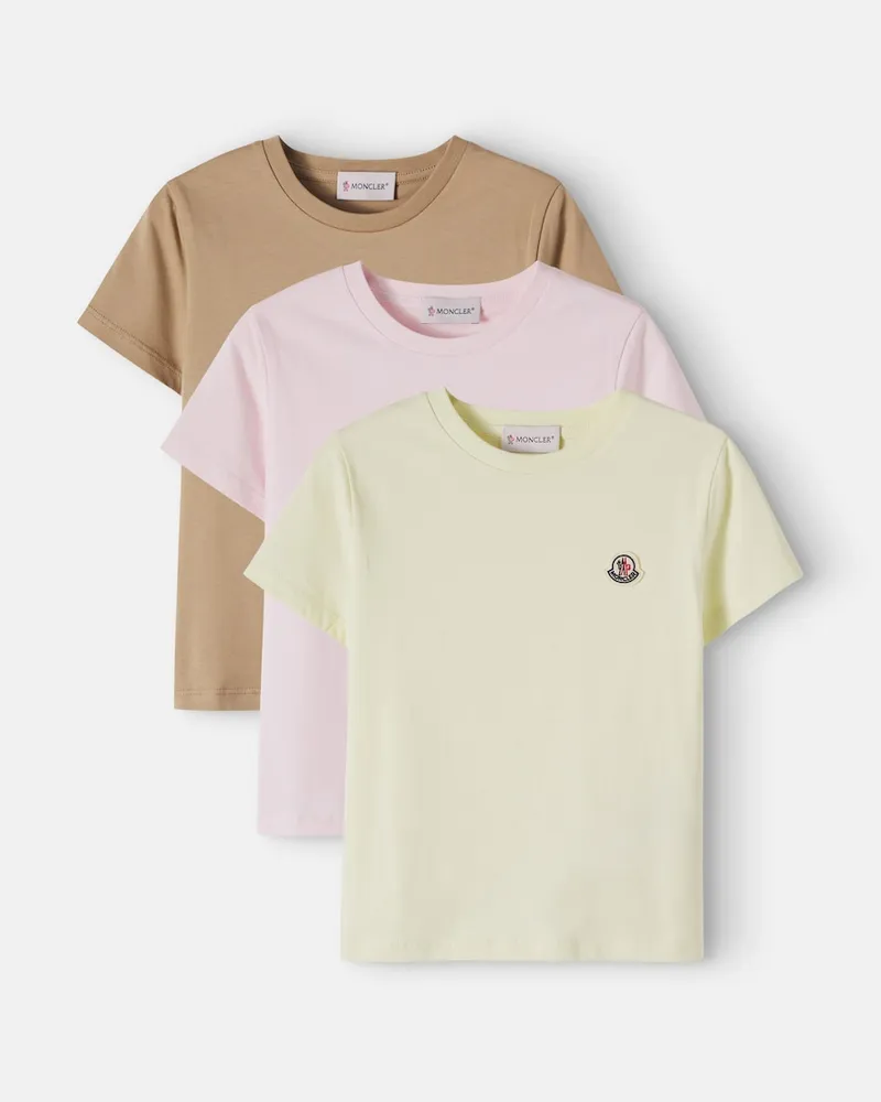 Moncler Set aus drei T-Shirts aus Baumwoll-Jersey Multicolor