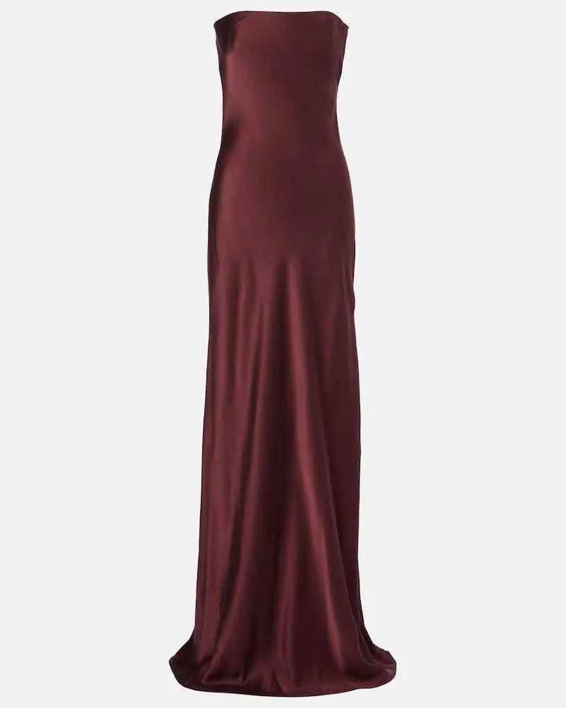 Christopher Esber Robe Filo aus Seidensatin Braun