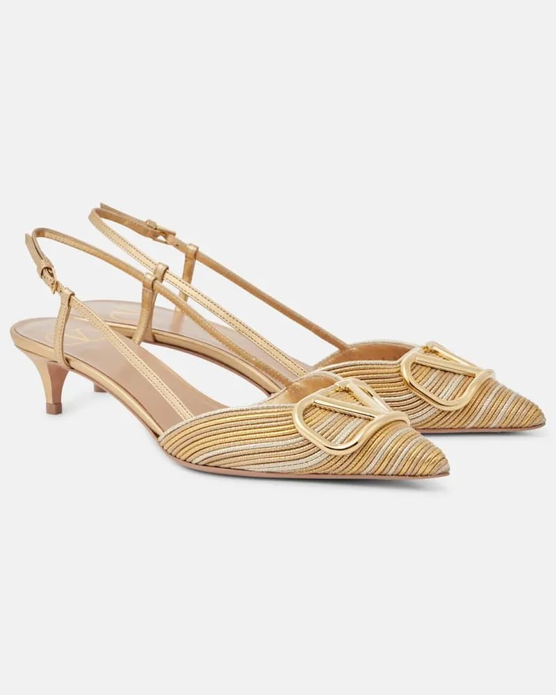 Valentino Garavani Slingback-Pumps VLogo Signature 40 aus Leder Gold
