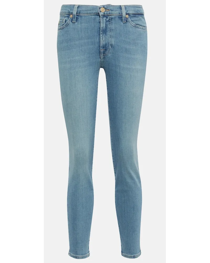 7 for all mankind Mid-Rise Skinny Jeans Blau