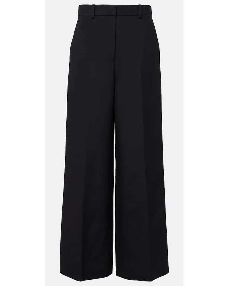 KHAITE Weite Low-Rise-Hose Bacall Schwarz