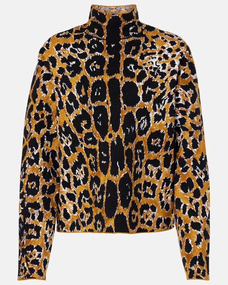 Alaïa Alaïa Pullover Leopard aus Jacquard Braun