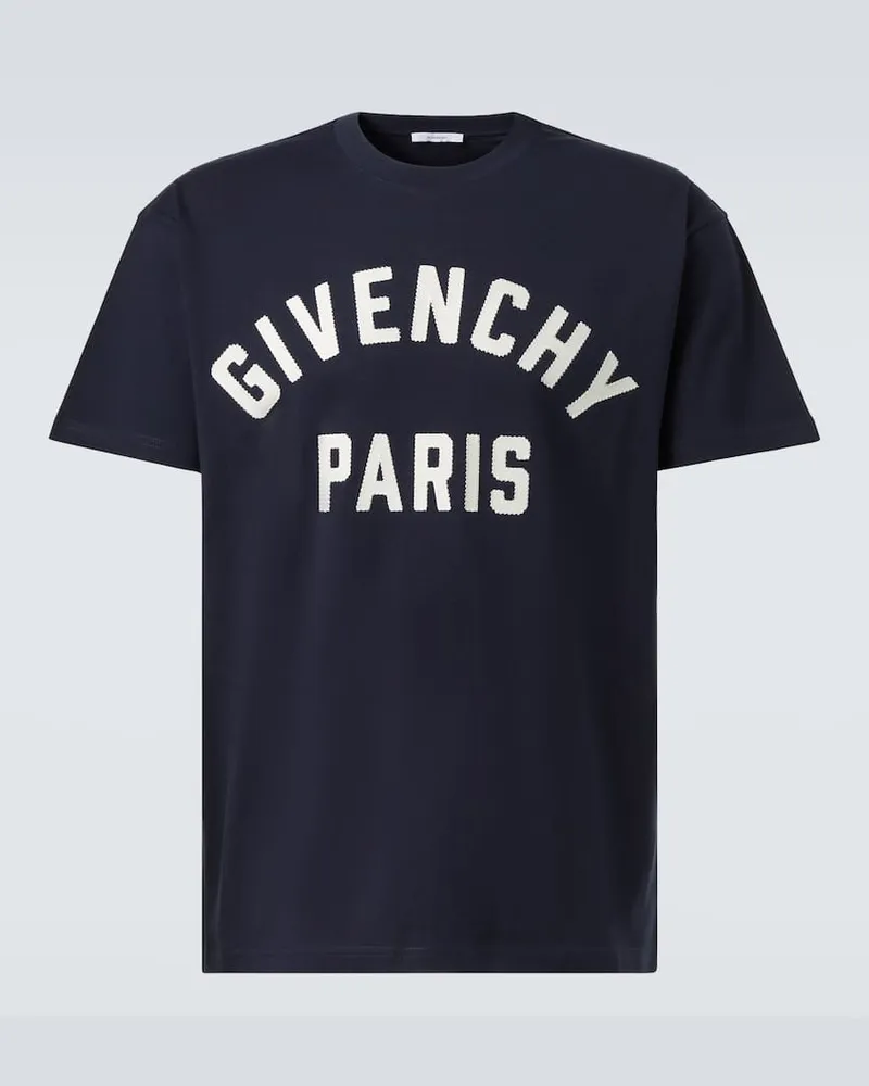 Givenchy T-Shirt Givenchy Paris aus Baumwoll-Jersey Blau