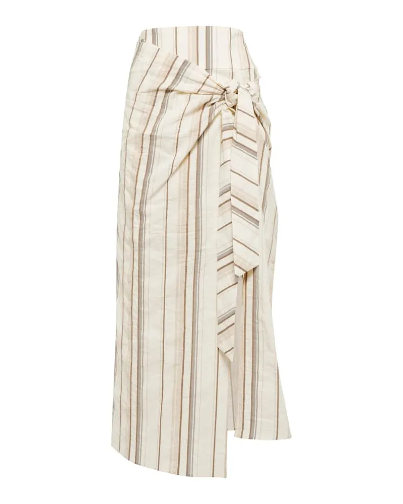 Brunello Cucinelli Rock aus Baumwolle und Leinen Beige