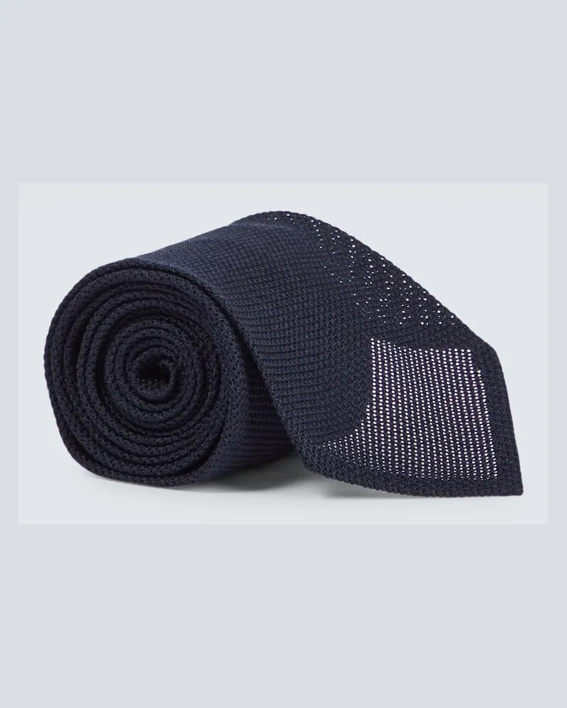 Thom Sweeney Krawatte aus Seide Blau