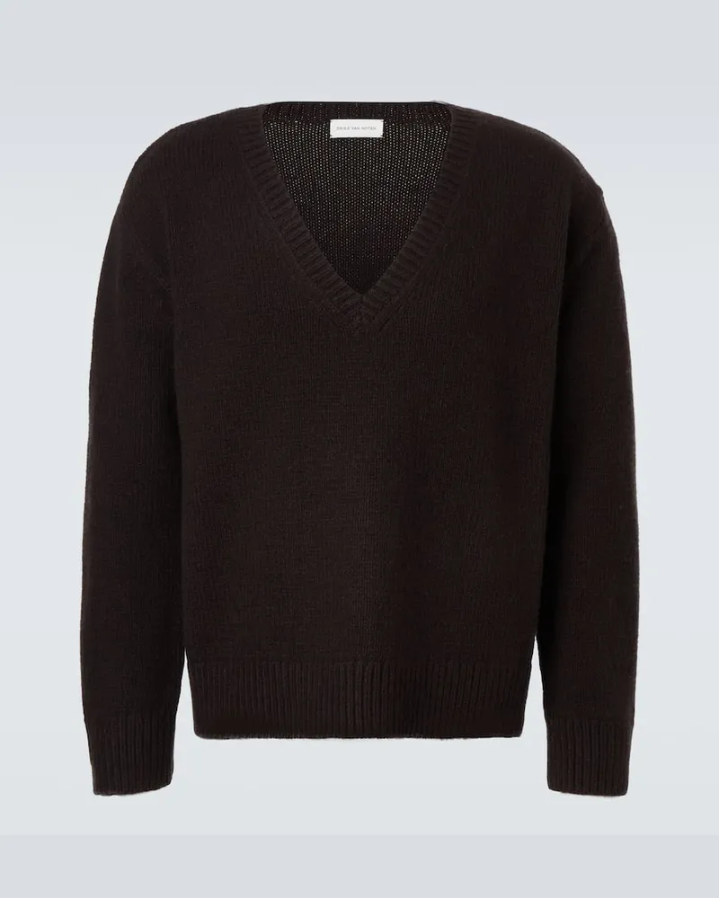 Dries van Noten Pullover aus Wolle und Kaschmir Schwarz
