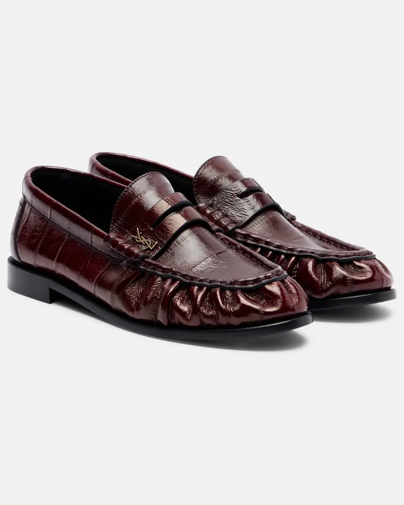 Saint Laurent Loafers aus Lackleder Burgunderrot