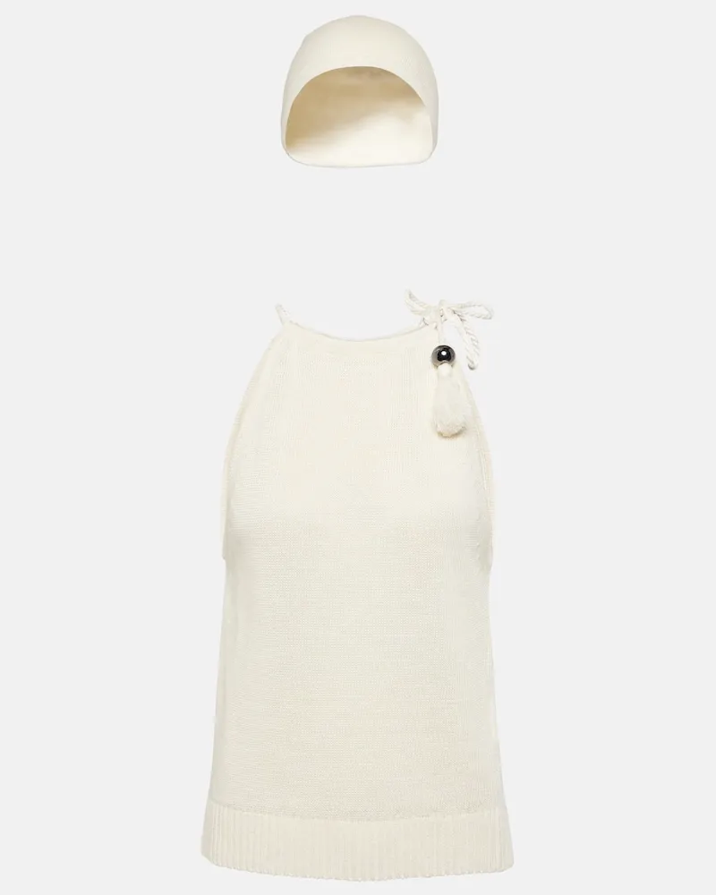 Max Mara Top Moriana aus einem Leinengemisch Weiß