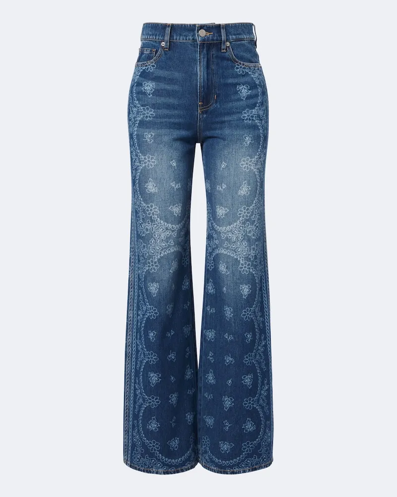 Veronica Beard Bedruckte Jeans Taylor Blau