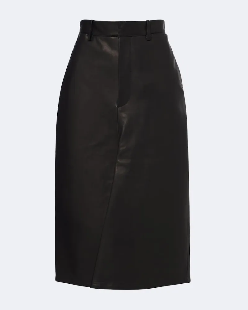 Victoria Beckham Midirock aus Leder Schwarz