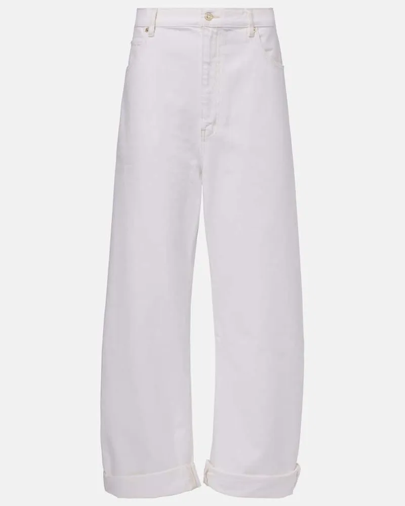 Frame Denim High-Rise Barrel Jeans Bubble Weiß
